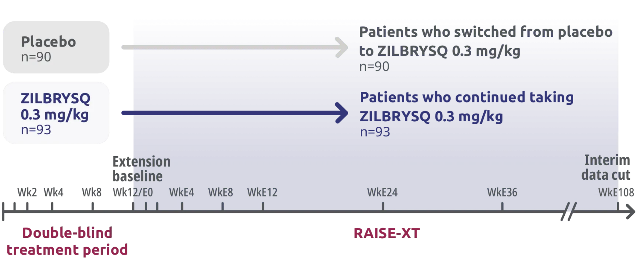 Chart representing RAISE-XT: extension study